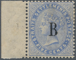 05549 Malaiische Staaten - Straits Settlements - Post In Bangkok: 1883-85 Straits 5c. Blue, Wmk Crown CA, - Straits Settlements