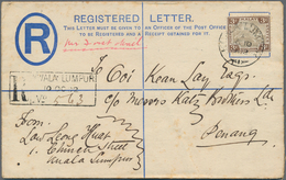 05556 Malaiischer Staatenbund: 1902 (10.10.), Registered Letter 'Tiger' 5c. Blue Uprated With Tiger 3c. Gr - Federated Malay States