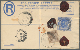 05565 Malaiischer Staatenbund: 1908, Registration Envelope 10 C. Blue Uprated 3 C. Brown Canc. ''KUANTAN 10 - Federated Malay States