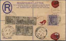 05583 Malaiischer Staatenbund: 1925, 12 C Blue Registered Postal Stationery Envelope, Uprated With 5 X 1 C - Federated Malay States