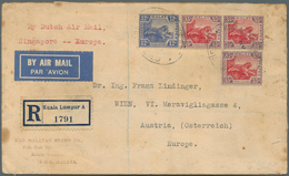 05592 Malaiischer Staatenbund: 1933 (5.9.), Tiger 35c. Scarlet/purple Pair + Single And 12c. Ultramarine U - Federated Malay States