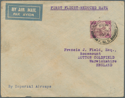 05603 Malaiischer Staatenbund: 1934/1936, Two 'Imperial Airways' Airmail Covers Bearing Single Tiger Stamp - Federated Malay States