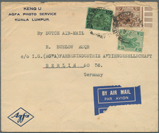 05604 Malaiischer Staatenbund: 1935 (4.3.), Airmail Cover Headed 'By Dutch Air Mail' With Tiger Stamps 2c. - Federated Malay States