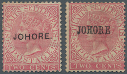 05633 Malaiische Staaten - Johor: 1885/1886, Straits Settlements QV 2c. Pale Rose With Opt. 'JOHORE' In Ty - Johore