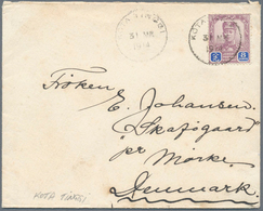 05662 Malaiische Staaten - Johor: 1914, Cover Bearing 8 C With KOTA TINGGI Cds Addressed To Denmark. - Johore