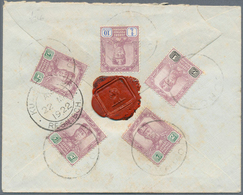 05676 Malaiische Staaten - Johor: 1922, 17c. Rate On Reverse Of Registered Cover From "JOHORE 21 MR 1922" - Johore