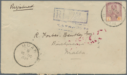 05693 Malaiische Staaten - Johor: 1928 (16.10.), Sultan Sir Ibrahim 21c. Purple/orange Single Use On Regis - Johore