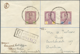 05699 Malaiische Staaten - Johor: 1930 (21.10.), Sultan Sir Ibrahim 12c. Purple/blue, 10c. Purple/yellow A - Johore