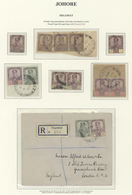 05717 Malaiische Staaten - Johor: 1934, SEGAMAT: Sultan Sir Ibrahim 21c. Purple/orange And 2c. Green Used - Johore