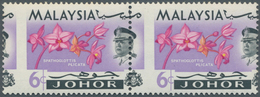 05814 Malaiische Staaten - Johor: 1965, Orchids 6c. 'Spathoglottis Plicata' Horizontal Pair With Vertical - Johore