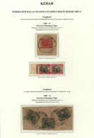 05824 Malaiische Staaten - Kedah: 1909-12 LANGKAWI: Six Stamps Of Fed. Malay States Used At Langkawi P.O., - Kedah