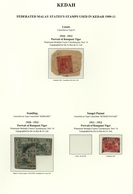 05828 Malaiische Staaten - Kedah: 1910-12, Five Stamps Of Fed. Malay States Used In Kedah, With 3c. Carmin - Kedah