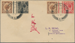 05842 Malaiische Staaten - Kedah: 1919 SEMILING: Mixed Franking Of Kedah 1c. Brown (two Singles) And Strai - Kedah