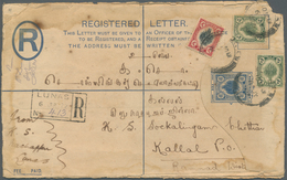 05849 Malaiische Staaten - Kedah: 1922, Postal Stationery Registered Envelope 10c. Blue (issued 1912, H&G - Kedah