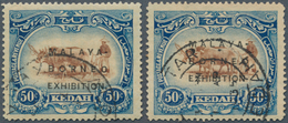 05851 Malaiische Staaten - Kedah: 1922, Malaya-Borneo Exhibition Two 50c. Stamps With Opt. In Type I ('Bor - Kedah