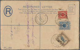 05863 Malaiische Staaten - Kedah: 1925, 10 C Blue Registered Pse (formate 202x125 Mm) Uprated With 4 C Car - Kedah