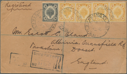 05871 Malaiische Staaten - Kedah: 1927 (23.6.), Registered Cover Bearing Sheaf Of Rice 5c. Yellow (four Si - Kedah