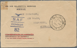 06008 Malaiische Staaten - Kelantan: 1941 (27.3.), Stampless OHMS Airmail Cover With Fine Double-circle 'F - Kelantan