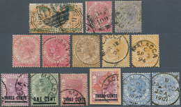 06035 Malaiische Staaten - Malakka: 1867-1894, Selection Of 15 Stamps Of Straits Settlements Used In Malac - Malacca