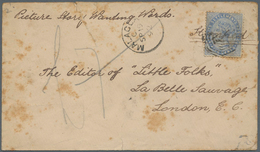 06037 Malaiische Staaten - Malakka: 1892 Cover To London Franked Straits 1883 5c. Blue Tied By Numeral "B/ - Malacca
