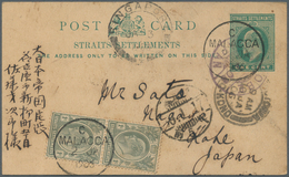 06039 Malaiische Staaten - Malakka: 1903 Postal Stationery Card KEVII. 1c. Green Of Straits Settlements Up - Malacca
