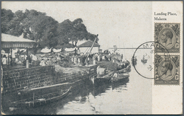 06044 Malaiische Staaten - Malakka: 1921 (22.6.), Picture Postcard Bearing Straits Settlements KGV 1c. Bla - Malacca