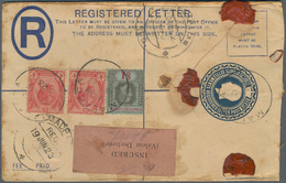 06047 Malaiische Staaten - Malakka: 1923 Insured (for $400) Postal Stationery Registered Envelope Used Wit - Malacca