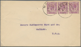 06050 Malaiische Staaten - Malakka: 1927 (9.9.), Straits Settlements KGV 4c. Violet With PRIVATE PERFIN 'H - Malacca