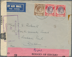 06062 Malaiische Staaten - Malakka: 1940, ALOR GAJAH: Airmail Cover Bearing Straits Settlements KGVI 25c. - Malacca