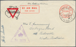 06065 Malaiische Staaten - Malakka: 1941, Two Australia WWII YMCA Airmail Envelopes With Printed Red 'POST - Malacca