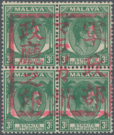 06072 Malaiische Staaten - Malakka: Japanese Occupation, 1942, KGVI 3 C. In A Block Of Four With Complete - Malacca