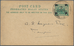 06111 Malaiische Staaten - Negri Sembilan: 1918 (July), Federated Malay States Stat. Postcard Tiger 1c. Su - Negri Sembilan