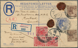 06114 Malaiische Staaten - Negri Sembilan: 1921, Postal Stationery Registered Envelope 10c. Of Fed. Malay - Negri Sembilan