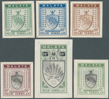 06129 Malaiische Staaten - Negri Sembilan: 1934 (ca.), Six Different Imperforate Survey Department ESSAYS - Negri Sembilan