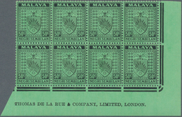 06145 Malaiische Staaten - Negri Sembilan: 1936, Arms Of Negri Sembilan 50c. Black On Emerald Block Of Eig - Negri Sembilan