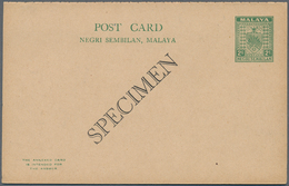 06147 Malaiische Staaten - Negri Sembilan: 1936, 2 C Green Postal Stationery Card And 2 C / 2 C Green Post - Negri Sembilan