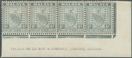 06180 Malaiische Staaten - Negri Sembilan: 1941, 8c. Grey, Marginal Strip Of Four (folded, Slightly Separa - Negri Sembilan