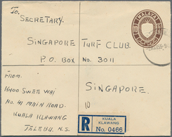 06221 Malaiische Staaten - Negri Sembilan: 1955 (2.3.), Coat Of Arms Stat. Envelope 10c. Embossed Oval Upr - Negri Sembilan