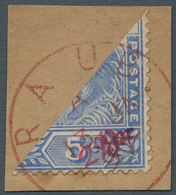 06236 Malaiische Staaten - Pahang: 1897 "2" On Diagonal Bisected 5c. (without Bar Across "5") By Bloom And - Pahang