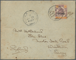 06239 Malaiische Staaten - Pahang: 1898 10c. Of Perak Optd. "Pahang" Used On Cover To Wimbledon, England A - Pahang