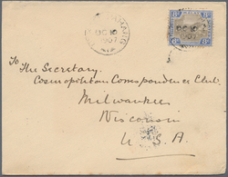 06247 Malaiische Staaten - Pahang: 1907, PEKAN: FMS 8c. Tiger Stamp Used On Cover With Very Light (nearly - Pahang