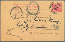 06250 Malaiische Staaten - Pahang: 1907: F.M.S. Postal Stationery Card 3c. Used From KUALA LIPIS To Munich - Pahang