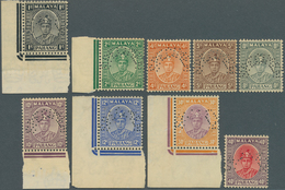 06258 Malaiische Staaten - Pahang: 1935/1936, Sultan Sir Abu Bakar Definitives Nine Different Stamps Ex 1c - Pahang