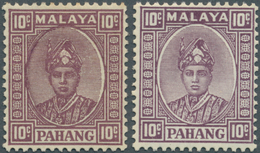 06275 Malaiische Staaten - Pahang: 1941, Sultan Sir Abu Bakar Definitive 10c. Dull Purple On THIN STRIATED - Pahang