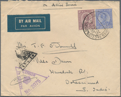 06283 Malaiische Staaten - Pahang: 1941, Airmail Letter Franked With 10c. And 15c., Violet And Black Censo - Pahang