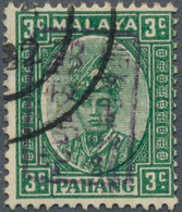 06290 Malaiische Staaten - Pahang: Japanese Occupation, 1942, General Issues, Small Seal Ovpts: On 3 C., C - Pahang