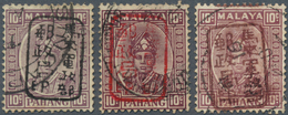 06294 Malaiische Staaten - Pahang: Japanese Occupation, 1942, General Issues, Small Seal Ovpts: On 10 C. , - Pahang