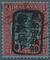 06299 Malaiische Staaten - Pahang: Japanese Occupation, 1942, General Issues, Small Seal Ovpts: On $1, Cho - Pahang