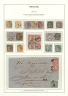 06320 Malaiische Staaten - Penang: 1863-67: Group Of 20 Indian QV Stamps Used In Penang And Cancelled By T - Penang