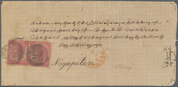 06329 Malaiische Staaten - Penang: 1881 Folded Letter From Penang To Negapatam, India Franked By Two Singl - Penang